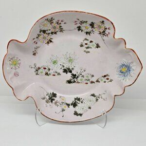 Vintage Japanese Trinket Bowl, Pale Pink with Hand Painted Flowers